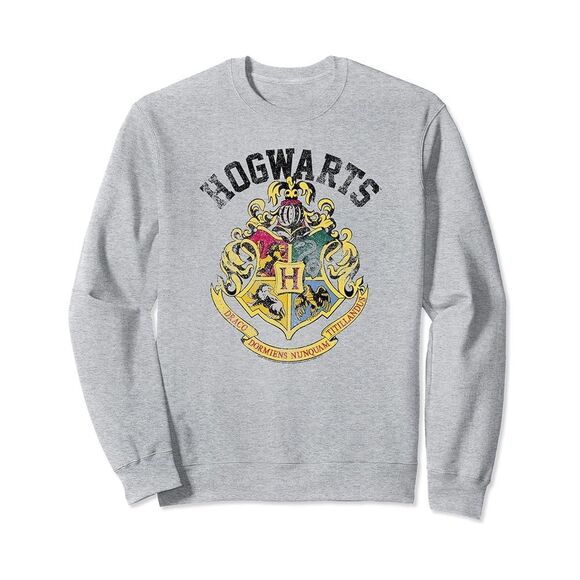 Wizarding World Tops - Harry Potter Heather Gray Hogwarts Crest Sweatshirt - Size Medium